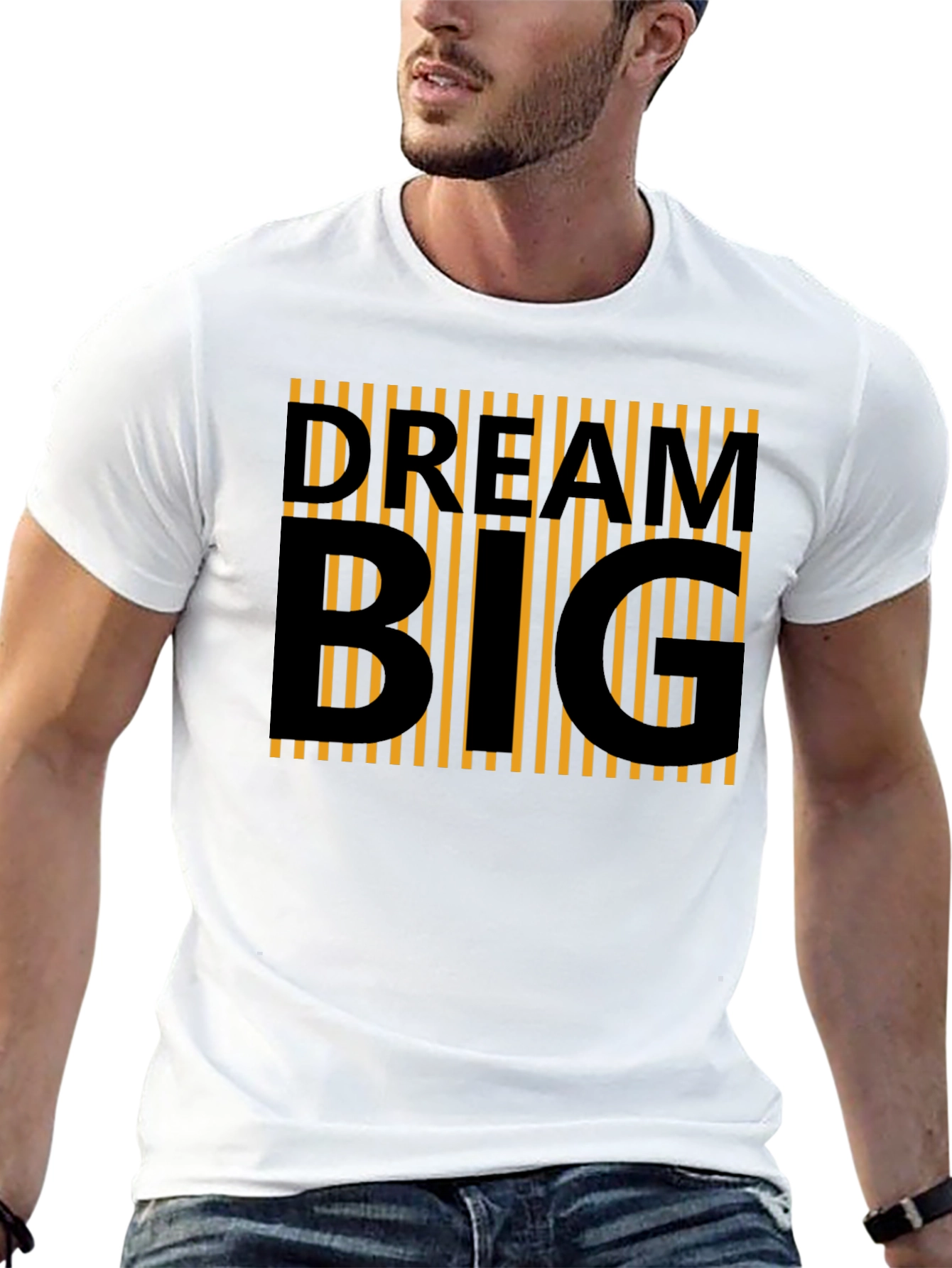 Dream Big Graphic Tee - Black Cotton Casual