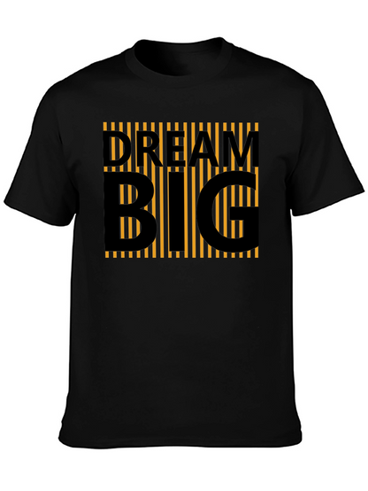 Dream Big Graphic Tee - Black Cotton Casual