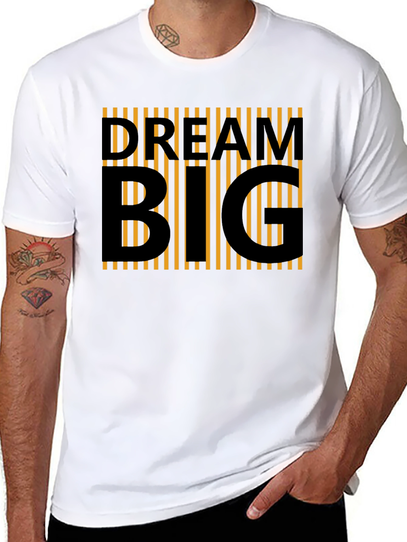 Dream Big Graphic Tee - Black Cotton Casual
