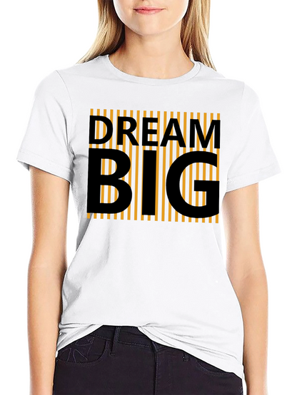 Dream Big Graphic Tee - Black Cotton Casual
