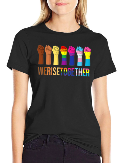 We Rise Together Pride Fist T-Shirt