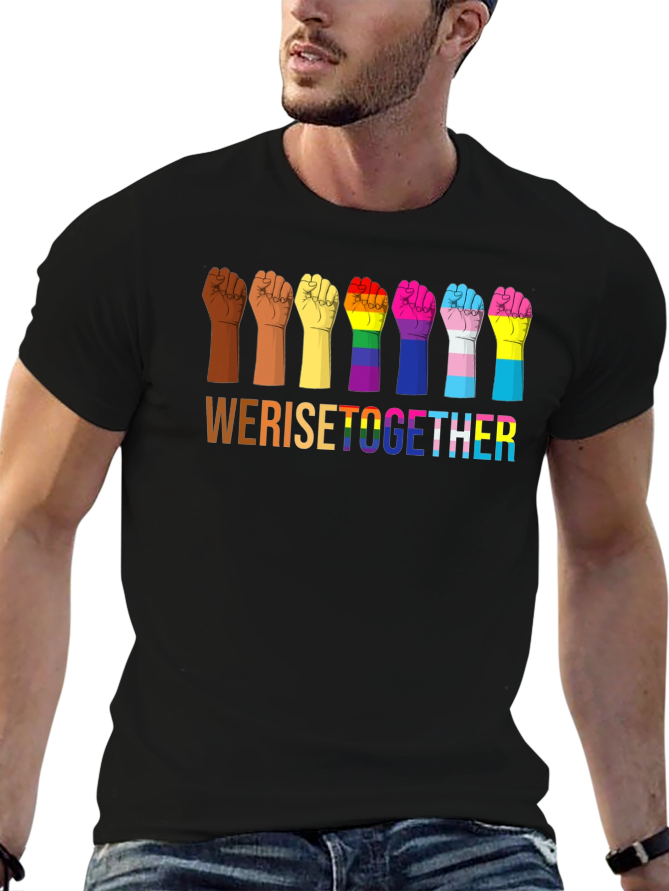We Rise Together Pride Fist T-Shirt