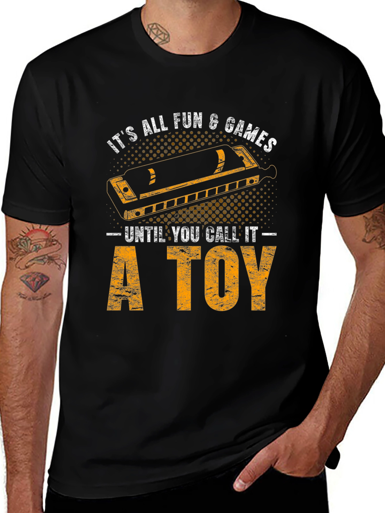 Harmonica T-Shirt: Its All Fun & Games...