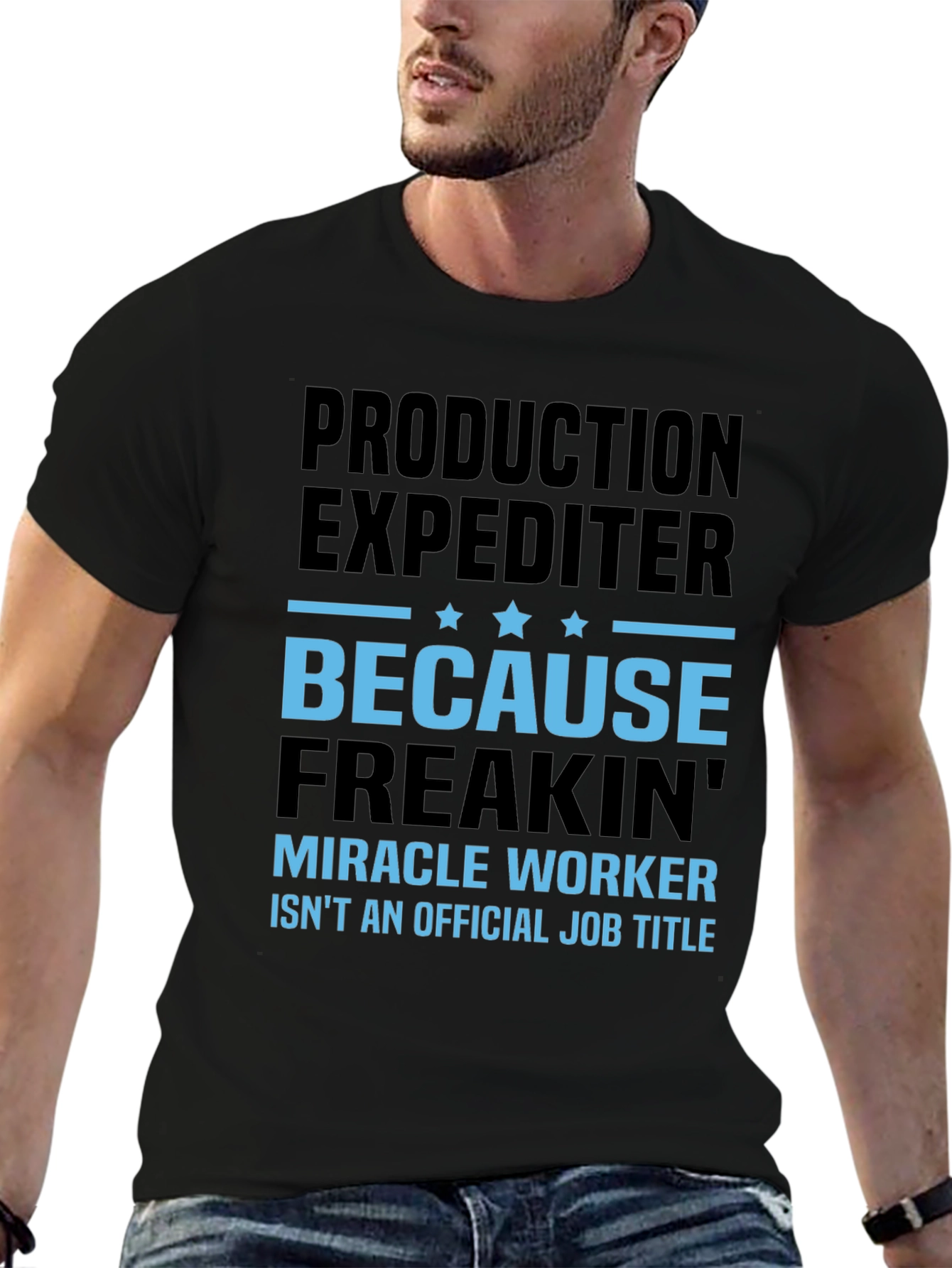 Production Expediter Miracle Worker Funny Job Title T-Shirt