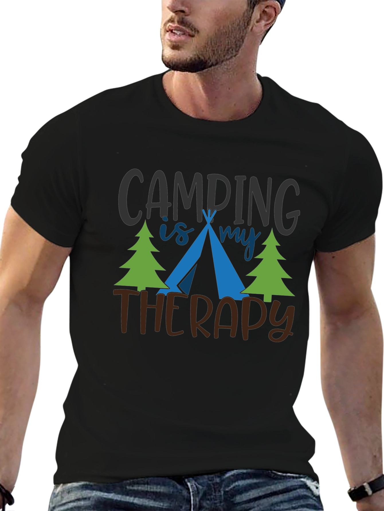 Camping Is My Therapy Graphic T-Shirt