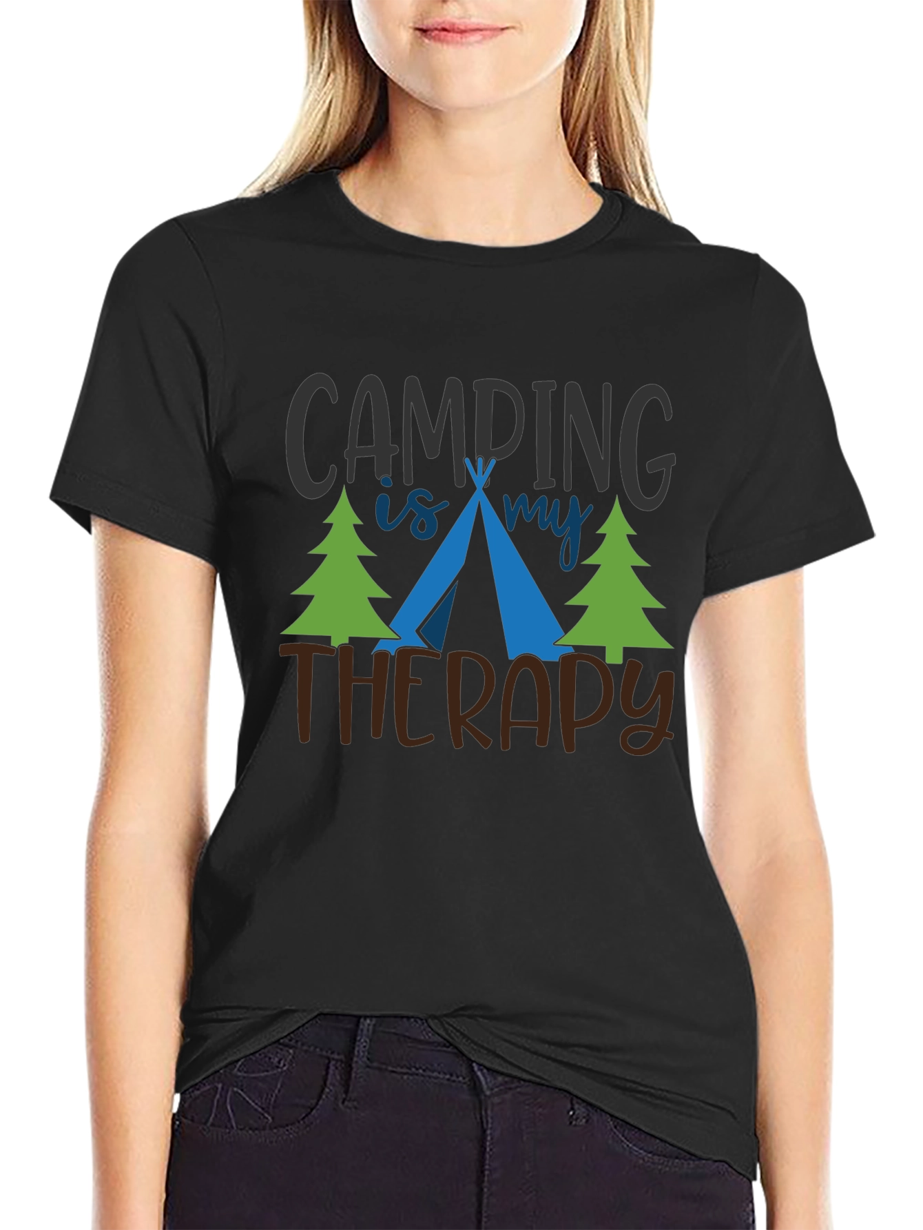 Camping Is My Therapy Graphic T-Shirt
