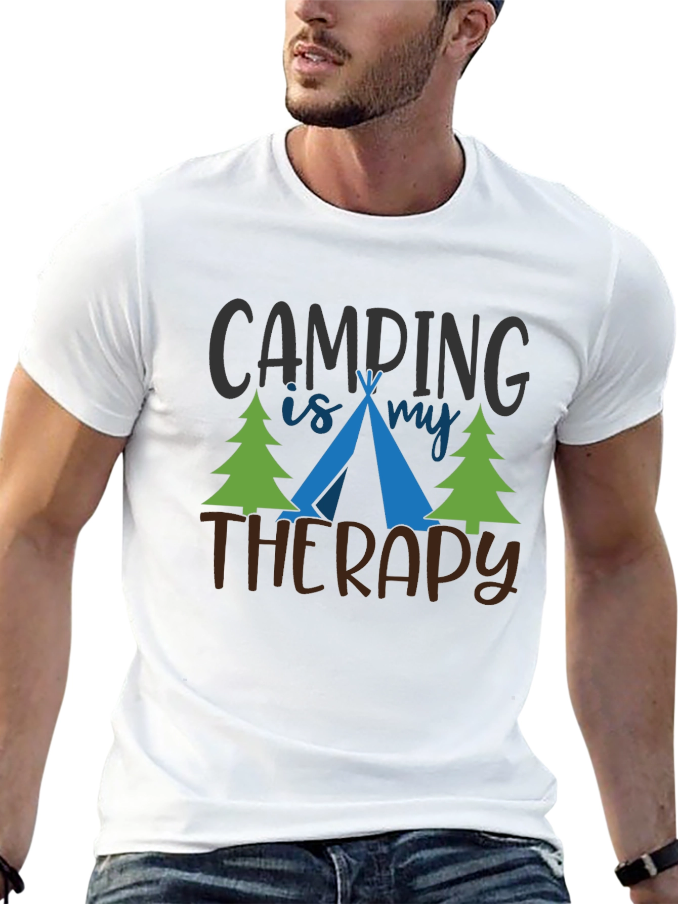Camping Is My Therapy Graphic T-Shirt