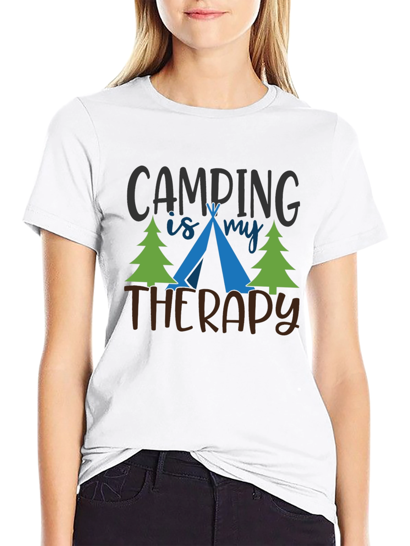 Camping Is My Therapy Graphic T-Shirt
