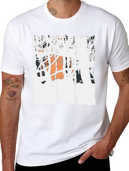 Distressed Basketball Graphic Tee - Black Cotton T-Shirt