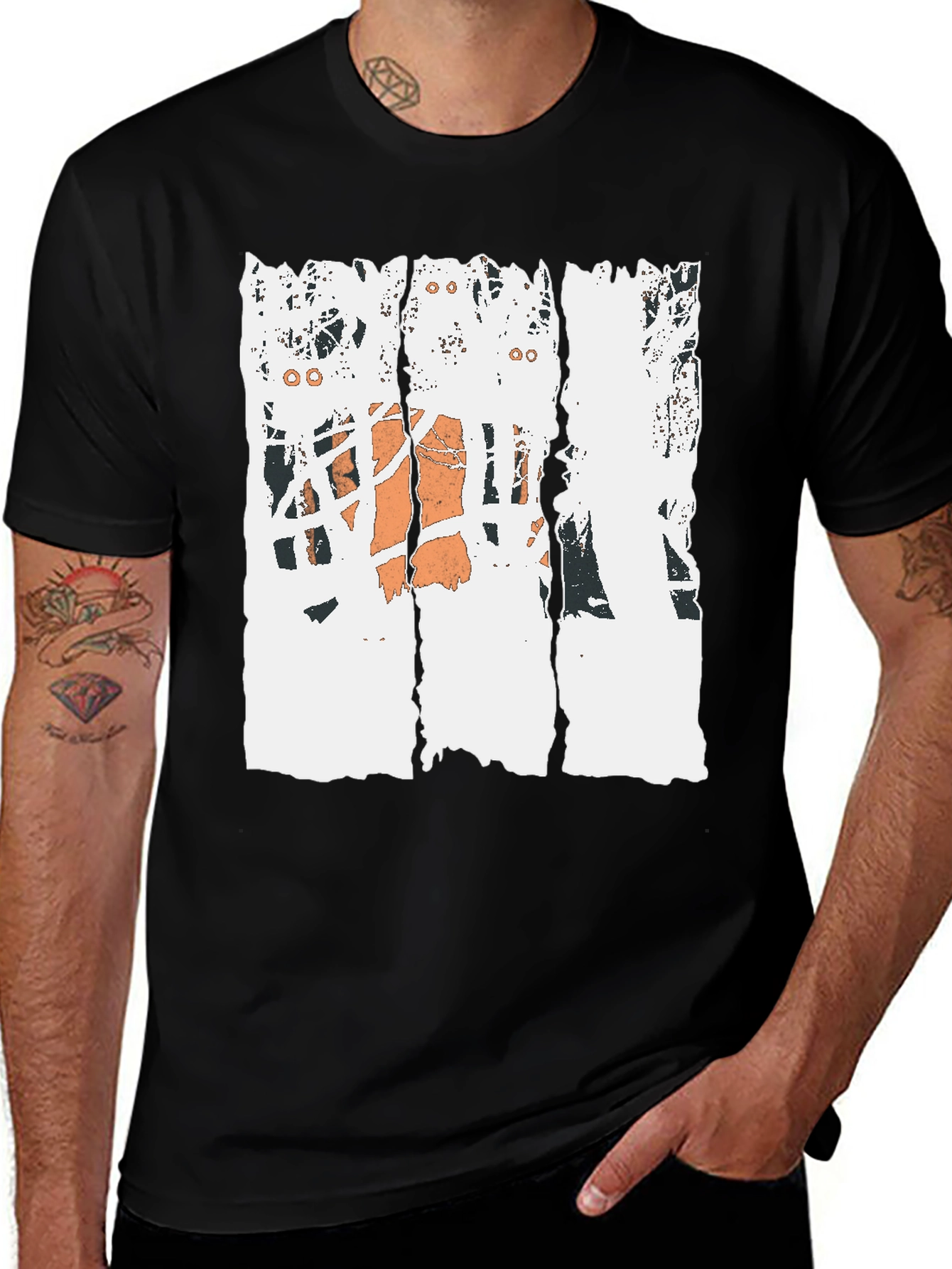 Distressed Basketball Graphic Tee - Black Cotton T-Shirt