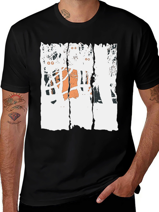 Distressed Basketball Graphic Tee - Black Cotton T-Shirt