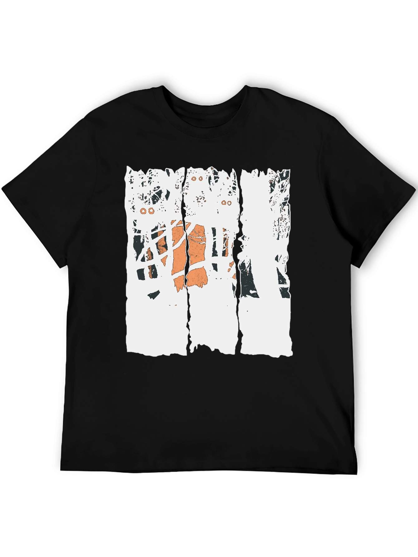 Distressed Basketball Graphic Tee - Black Cotton T-Shirt