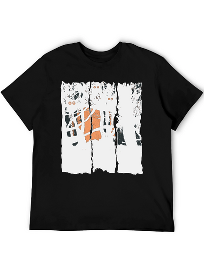 Distressed Basketball Graphic Tee - Black Cotton T-Shirt