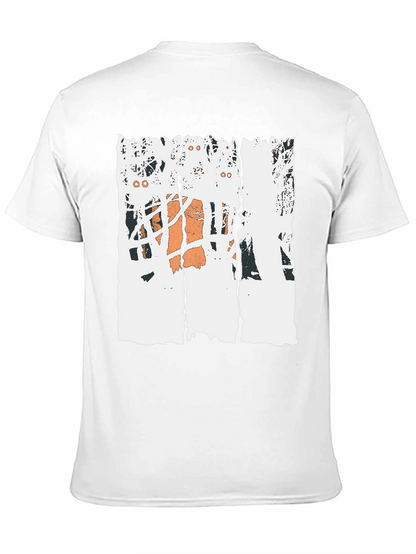 Distressed Basketball Graphic Tee - Black Cotton T-Shirt