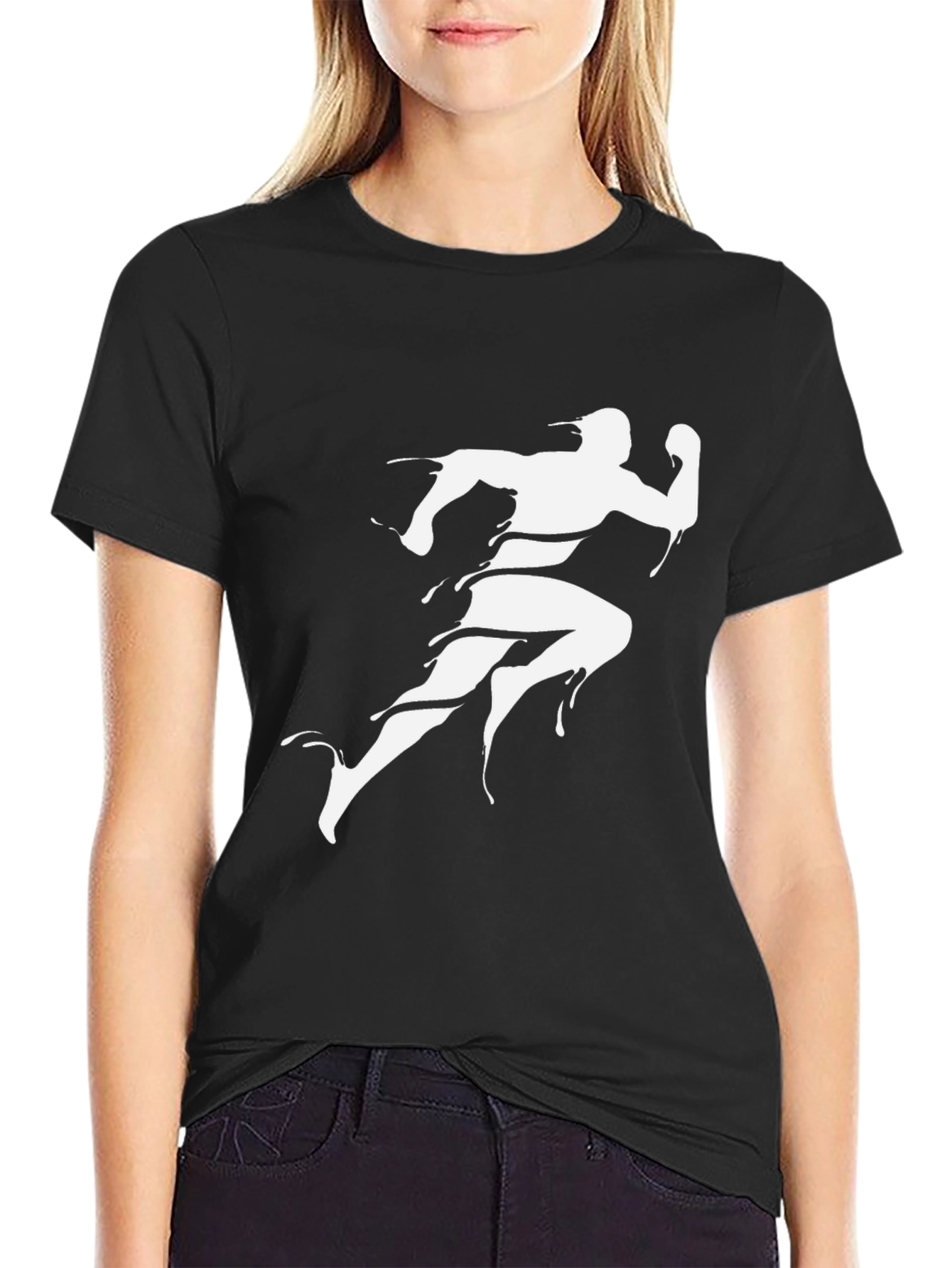 Mens Black Runner Graphic Tee
