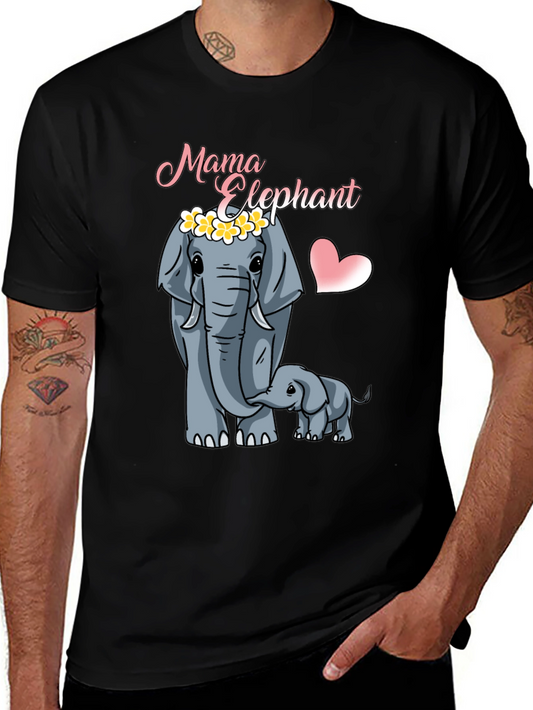 Mama Elephant T-Shirt - Adorable Mother & Baby Tee