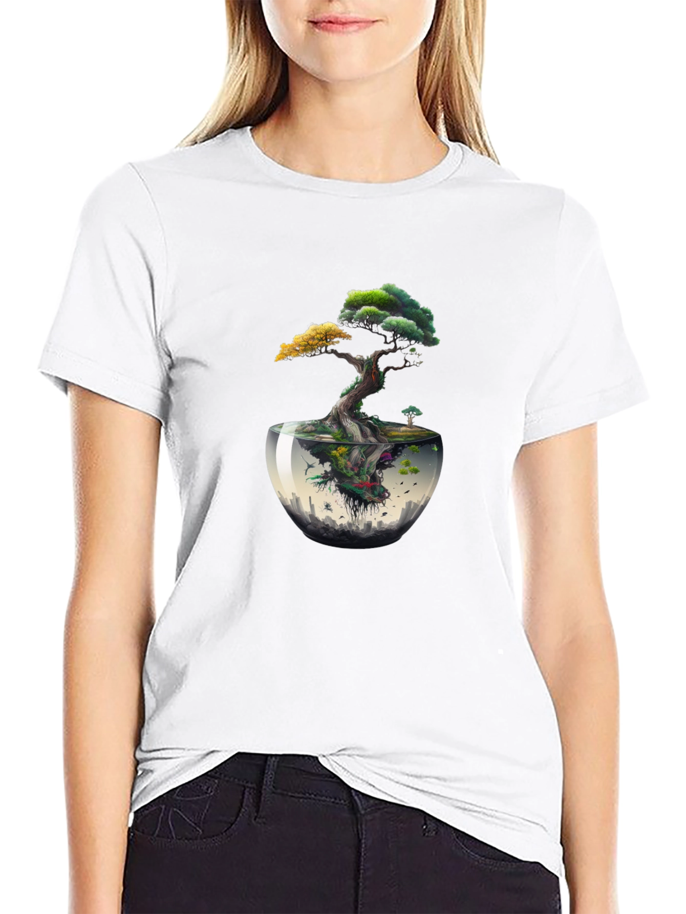 Unique Bonsai Tree Graphic Tee - Nature Inspired Design