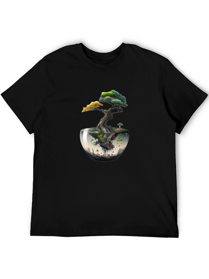 Unique Bonsai Tree Graphic Tee - Nature Inspired Design