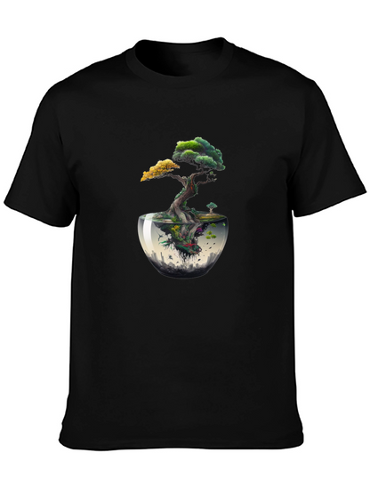 Unique Bonsai Tree Graphic Tee - Nature Inspired Design