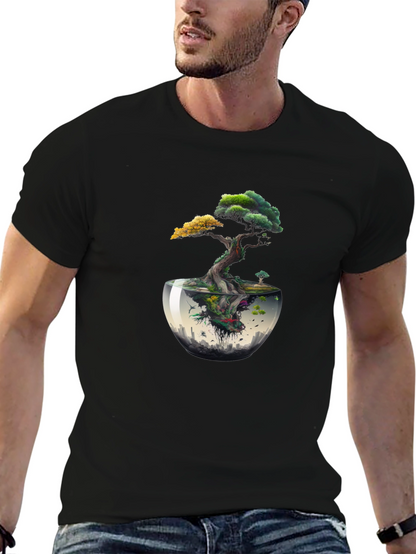 Unique Bonsai Tree Graphic Tee - Nature Inspired Design