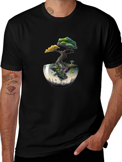 Unique Bonsai Tree Graphic Tee - Nature Inspired Design