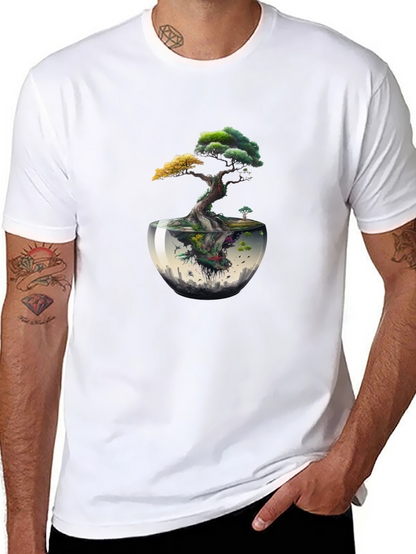 Unique Bonsai Tree Graphic Tee - Nature Inspired Design