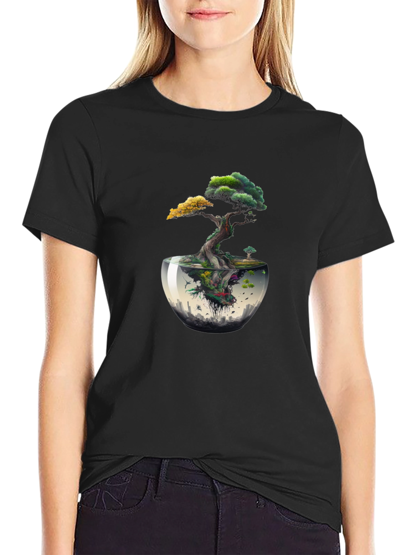 Unique Bonsai Tree Graphic Tee - Nature Inspired Design