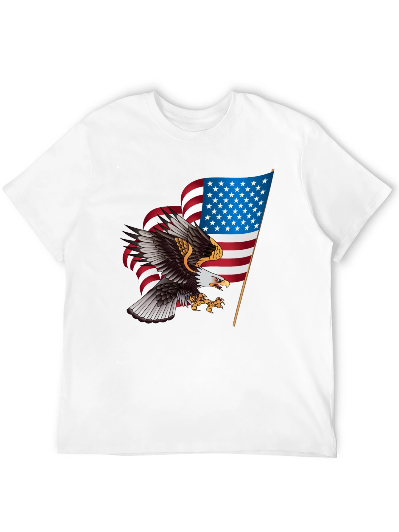 Patriotic Eagle & US Flag Graphic T-Shirt