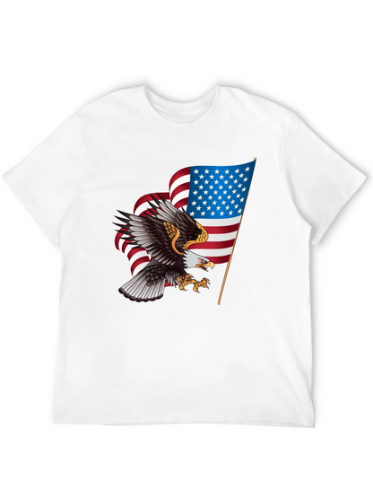 Patriotic Eagle & US Flag Graphic T-Shirt