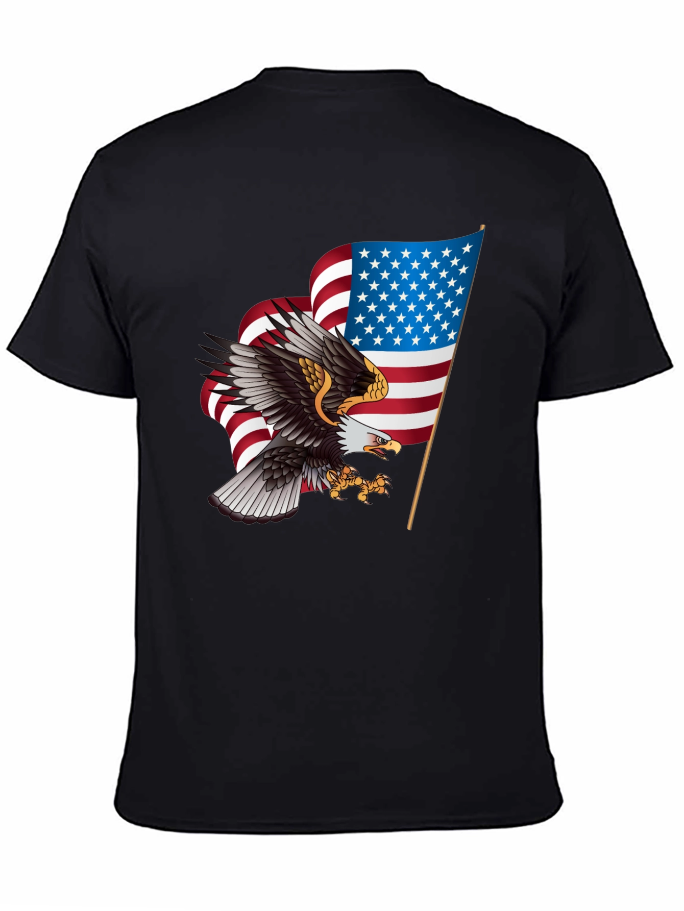 Patriotic Eagle & US Flag Graphic T-Shirt