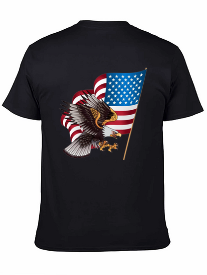 Patriotic Eagle & US Flag Graphic T-Shirt