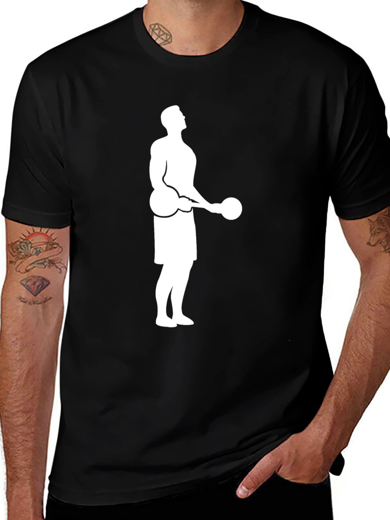 Weightlifter Graphic Tee - Black Cotton Shirt