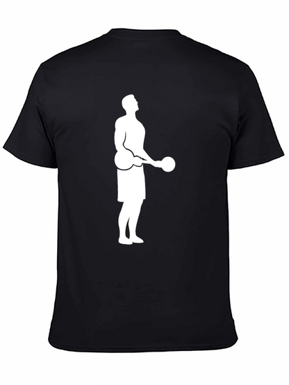 Weightlifter Graphic Tee - Black Cotton Shirt