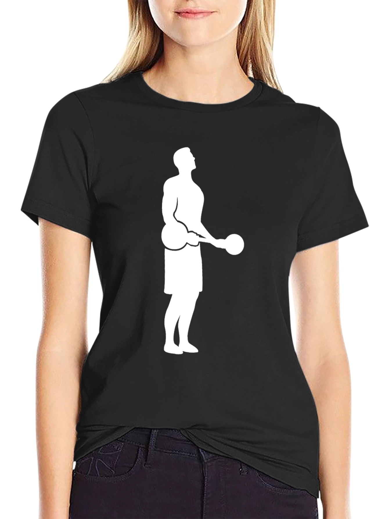Weightlifter Graphic Tee - Black Cotton Shirt