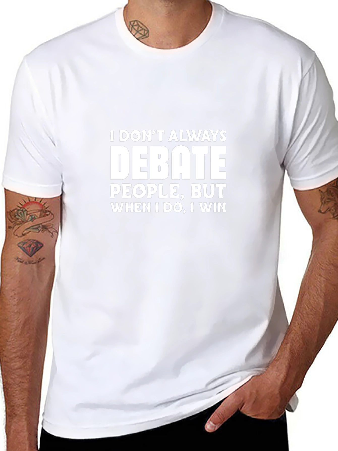 Debate Win Mens Black T-Shirt Funny Slogan