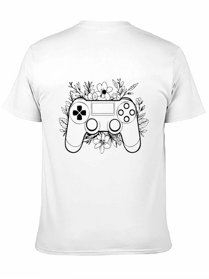Floral Gaming Controller Black T-Shirt