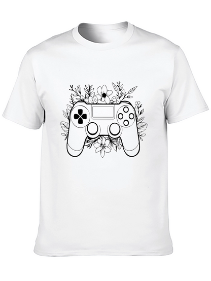 Floral Gaming Controller Black T-Shirt