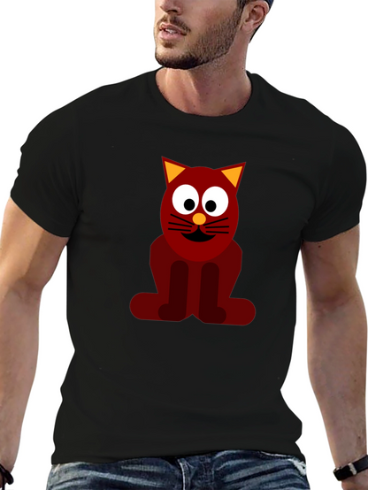 Funky Cat Graphic Tee - Black Casual T-Shirt