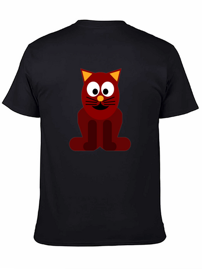 Funky Cat Graphic Tee - Black Casual T-Shirt