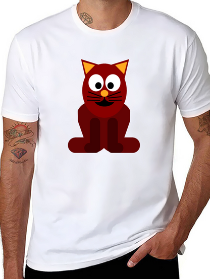 Funky Cat Graphic Tee - Black Casual T-Shirt