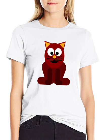 Funky Cat Graphic Tee - Black Casual T-Shirt