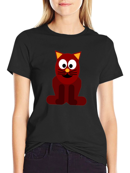 Funky Cat Graphic Tee - Black Casual T-Shirt
