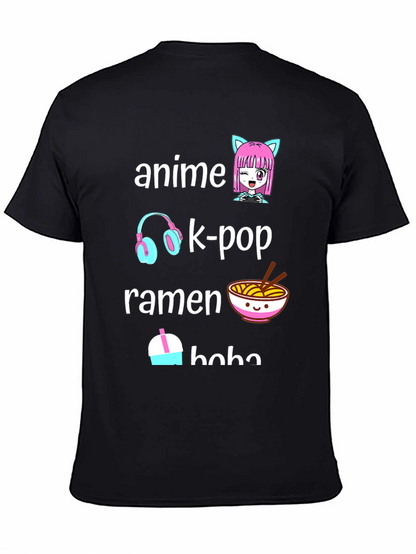 Anime K-Pop Ramen Boba Black T-Shirt