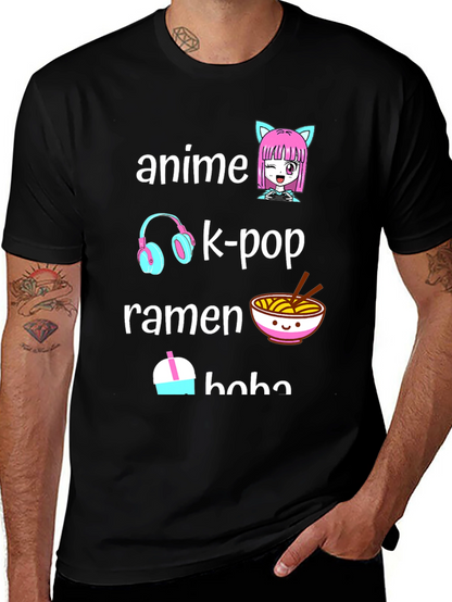 Anime K-Pop Ramen Boba Black T-Shirt