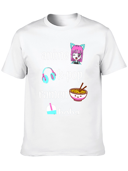 Anime K-Pop Ramen Boba Black T-Shirt