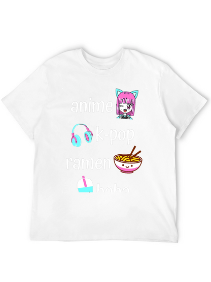 Anime K-Pop Ramen Boba Black T-Shirt