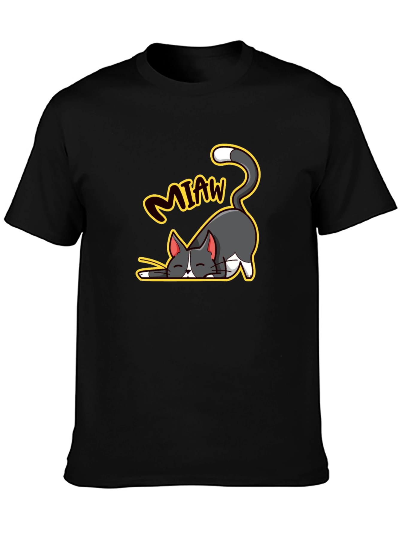 Cute Cartoon Cat Meow T-Shirt