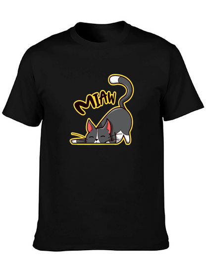 Cute Cartoon Cat Meow T-Shirt