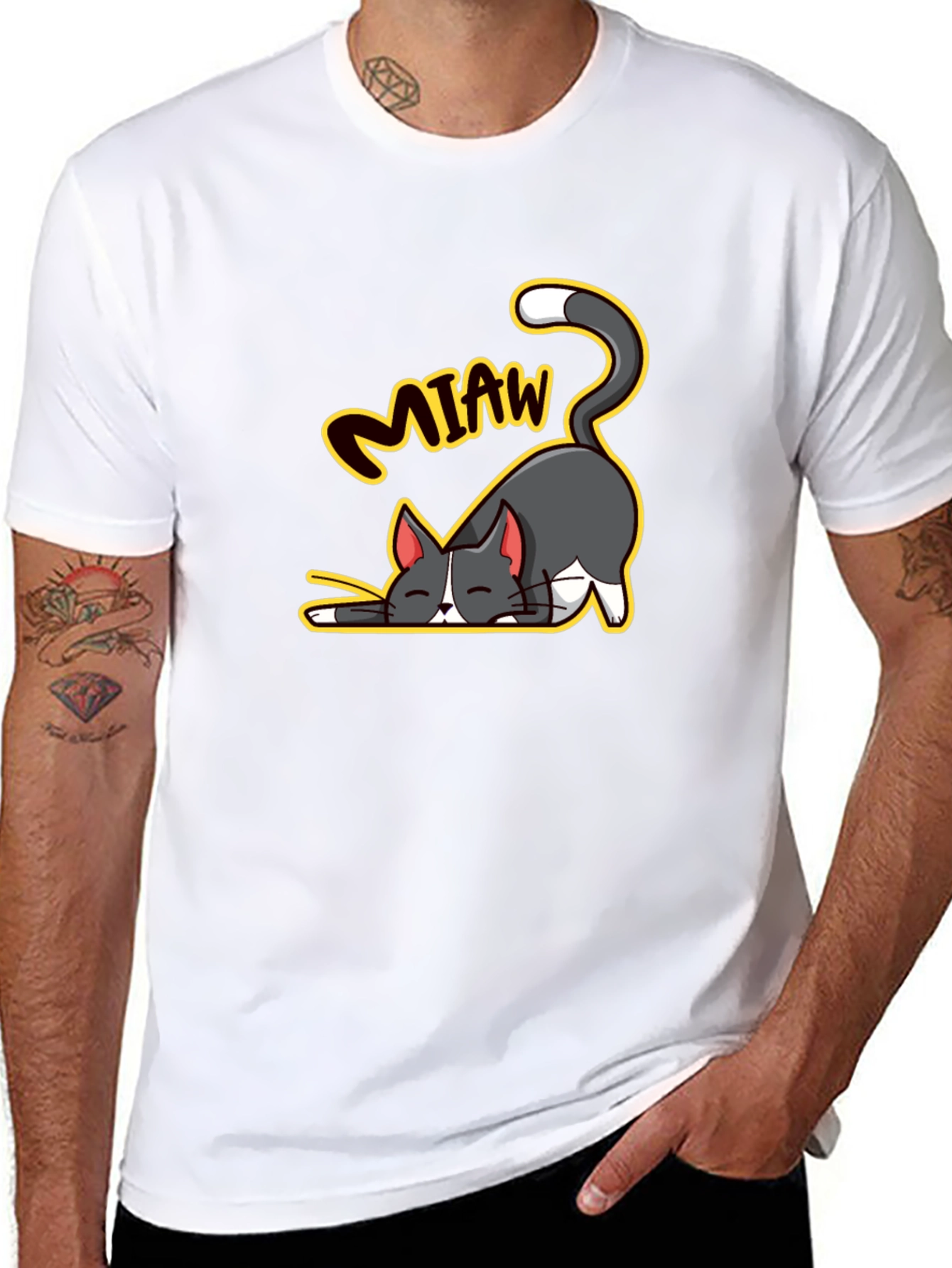 Cute Cartoon Cat Meow T-Shirt