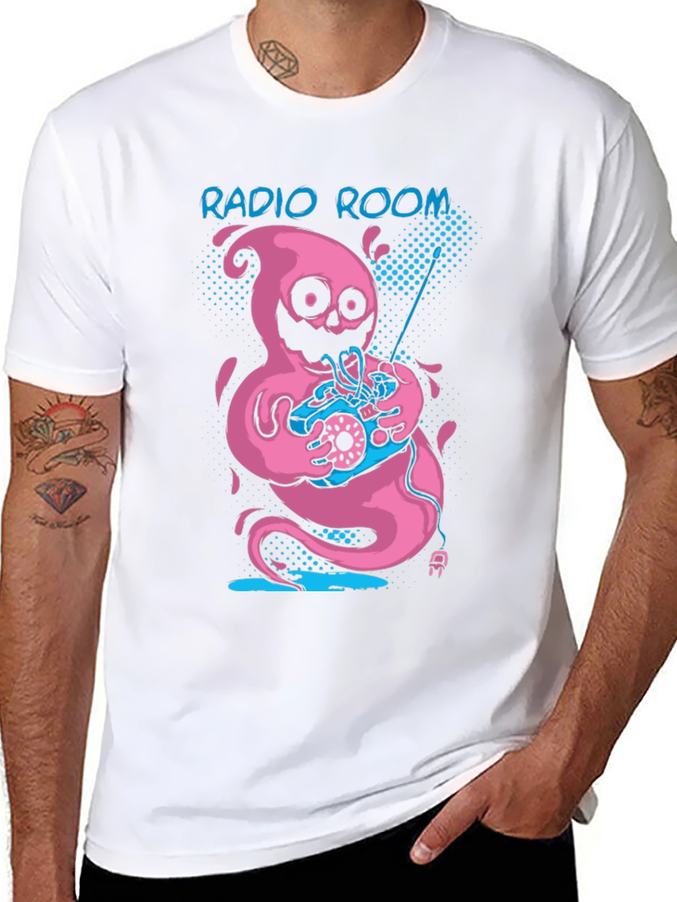 Radio Room Pink Ghost Graphic Tee - Black